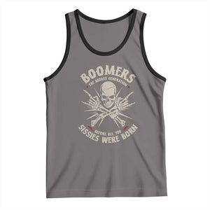 Baby Boomers Proud Tank Top The Badass Generation Before All You Sissies Were Born TS12 Deep Heather Black Print Your Wear