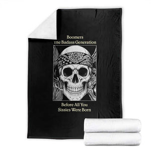Baby Boomers Generation Throw Blanket Retro Badass Quote Gift TS12 Black Print Your Wear
