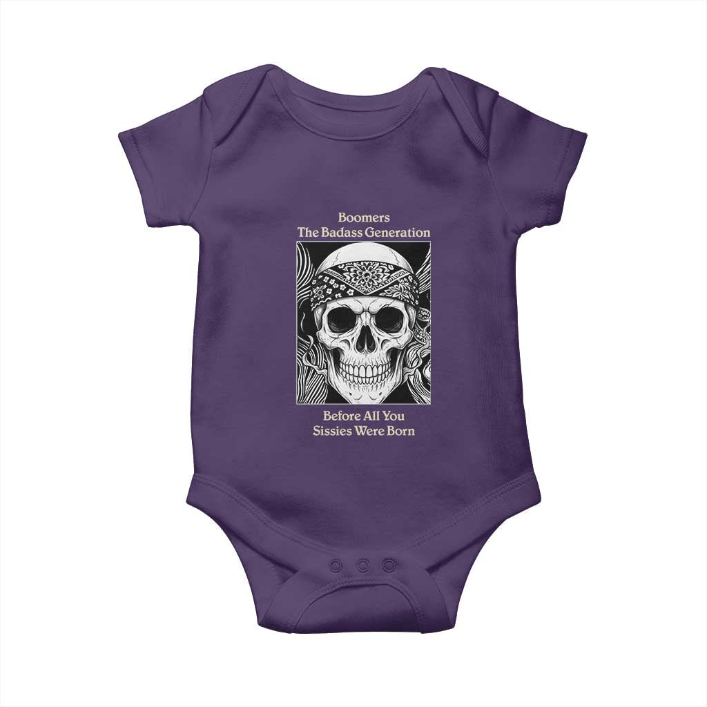Baby Boomers Generation Baby Onesie Retro Badass Quote Gift TS12 Purple Print Your Wear