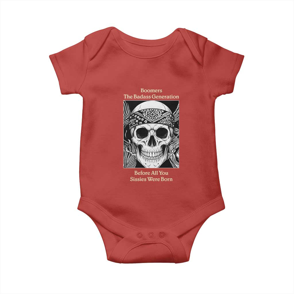 Baby Boomers Generation Baby Onesie Retro Badass Quote Gift TS12 Red Print Your Wear