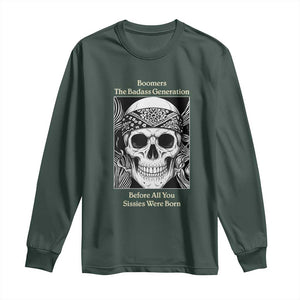 Baby Boomers Generation Long Sleeve Shirt Retro Badass Quote Gift TS12 Dark Forest Green Print Your Wear