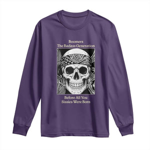 Baby Boomers Generation Long Sleeve Shirt Retro Badass Quote Gift TS12 Purple Print Your Wear