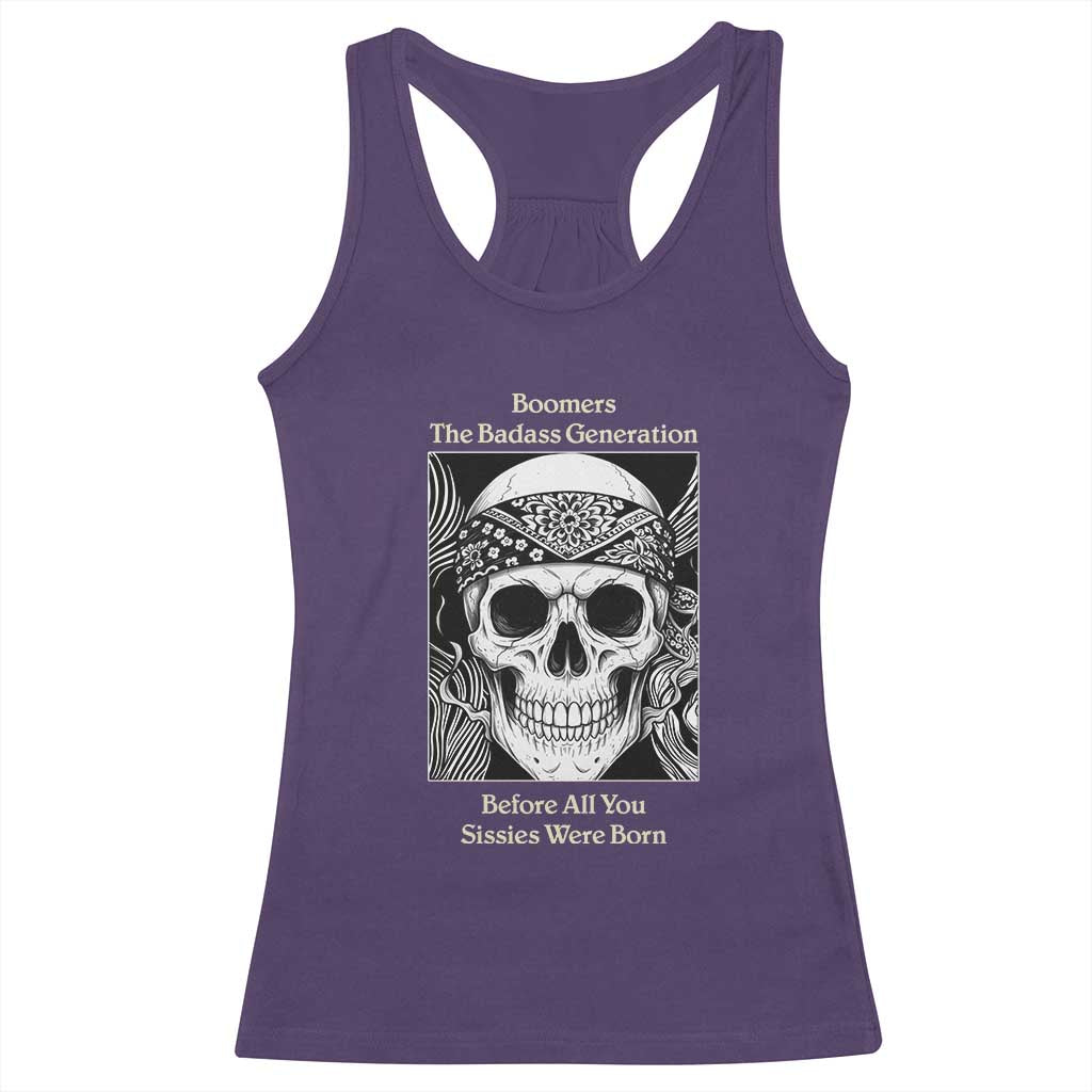 Baby Boomers Generation Racerback Tank Top Retro Badass Quote Gift TS12 Purple Print Your Wear