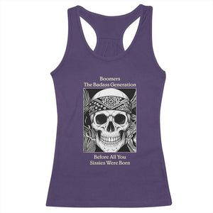 Baby Boomers Generation Racerback Tank Top Retro Badass Quote Gift TS12 Purple Print Your Wear