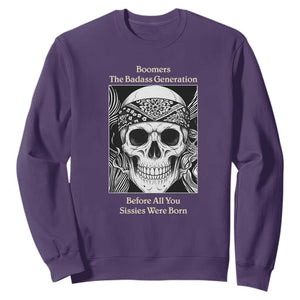 Baby Boomers Generation Sweatshirt Retro Badass Quote Gift TS12 Purple Print Your Wear