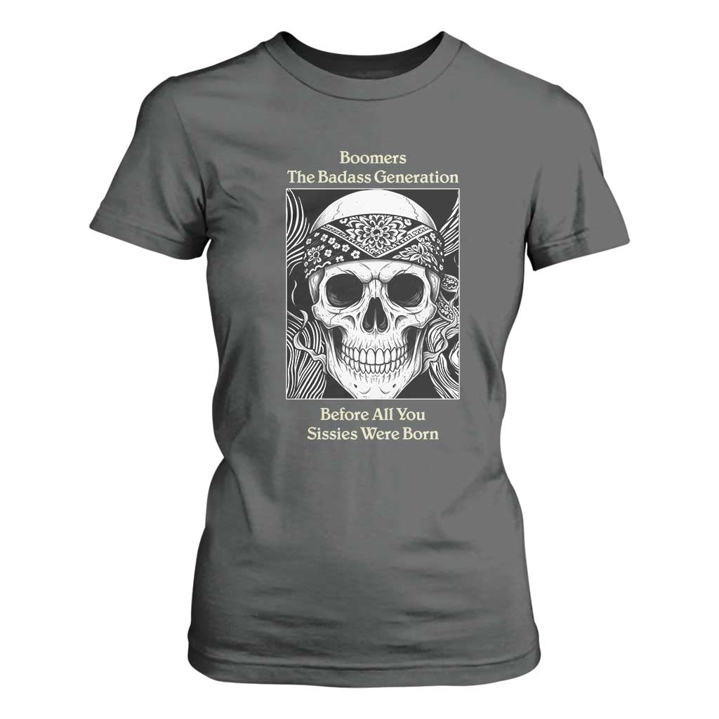 Baby Boomers Generation T Shirt For Women Retro Badass Quote Gift TS12 Dark Heather Print Your Wear