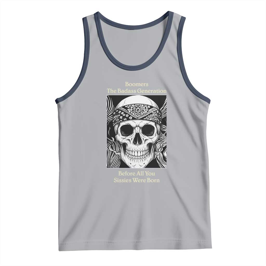 Baby Boomers Generation Tank Top Retro Badass Quote Gift TS12 Athletic Heather Navy Print Your Wear