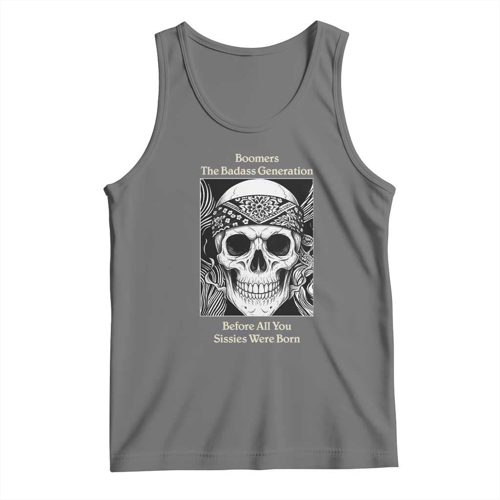 Baby Boomers Generation Tank Top Retro Badass Quote Gift TS12 Black Heather Print Your Wear