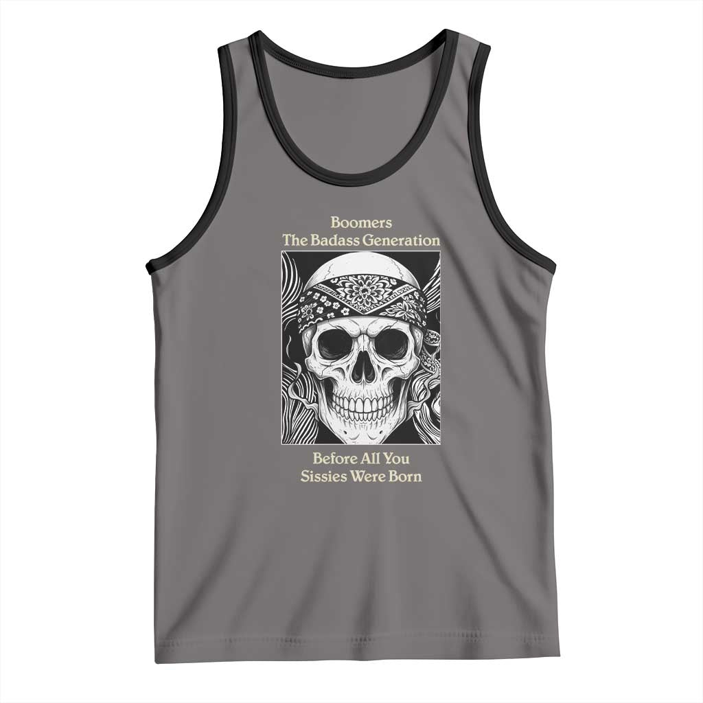 Baby Boomers Generation Tank Top Retro Badass Quote Gift TS12 Deep Heather Black Print Your Wear