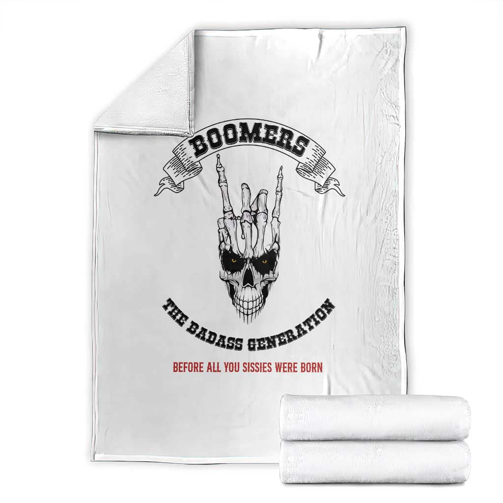 Baby Boomers The Badass Generation Funny Quote Gift Throw Blanket TS12 White Print Your Wear