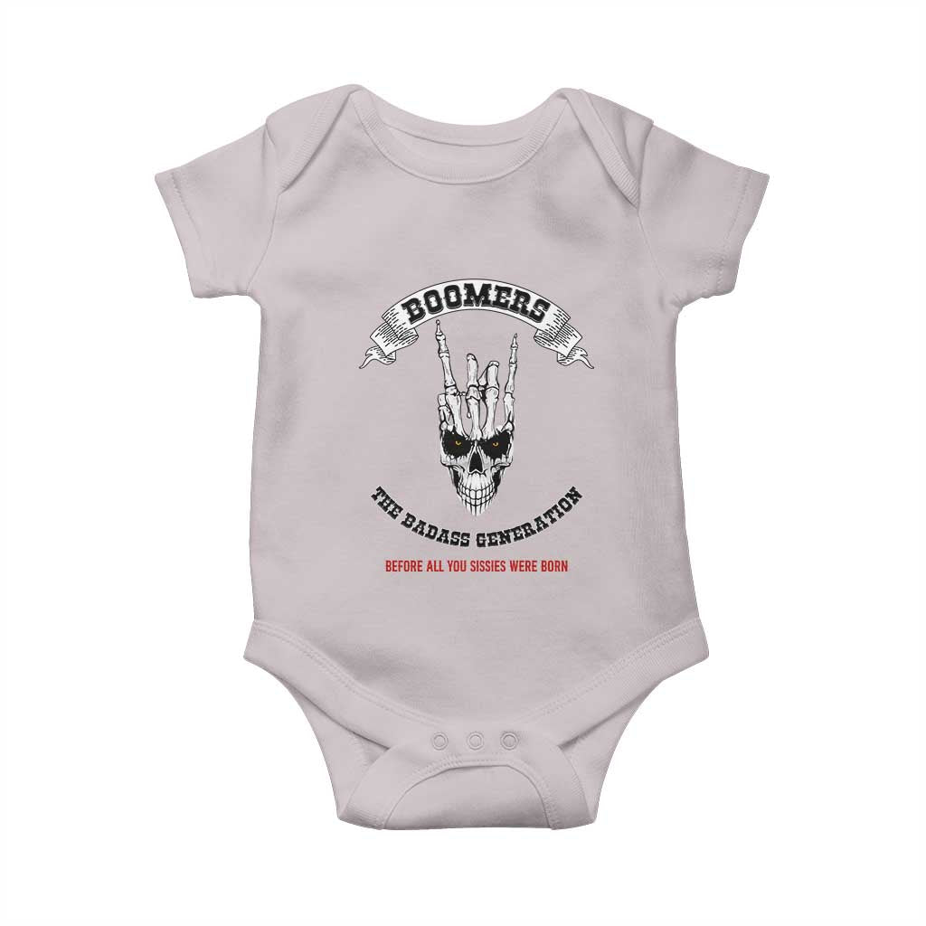 Baby Boomers The Badass Generation Funny Quote Gift Baby Onesie TS12 Ice Gray Print Your Wear