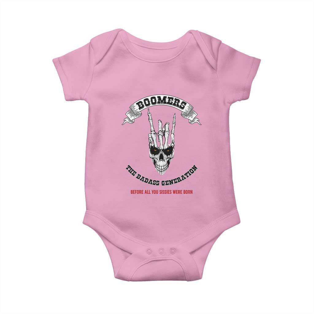 Baby Boomers The Badass Generation Funny Quote Gift Baby Onesie TS12 Light Pink Print Your Wear