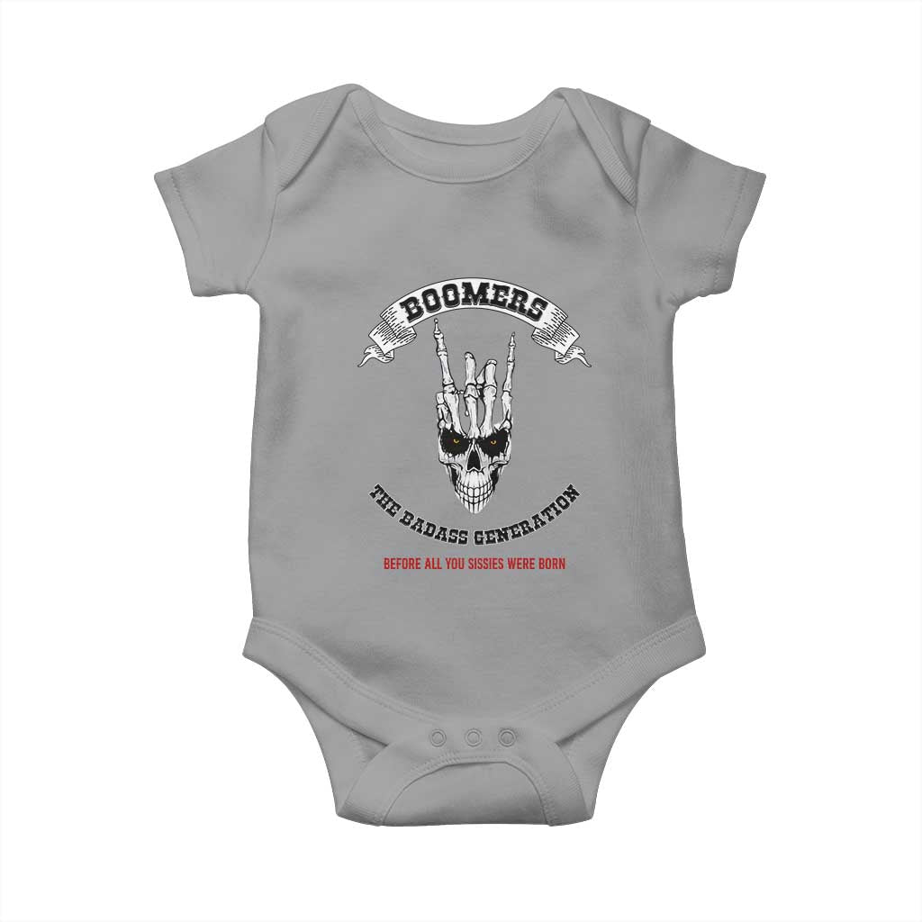 Baby Boomers The Badass Generation Funny Quote Gift Baby Onesie TS12 Sport Gray Print Your Wear