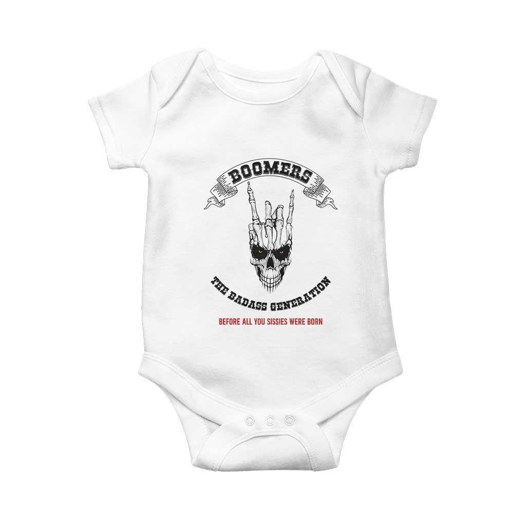 Baby Boomers The Badass Generation Funny Quote Gift Baby Onesie TS12 White Print Your Wear