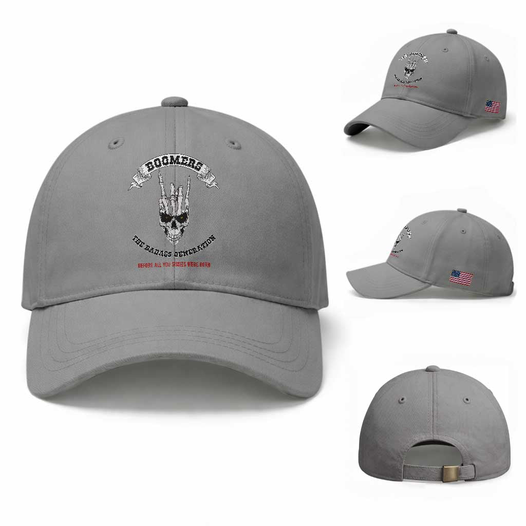 Baby Boomers The Badass Generation Funny Quote Gift Baseball Cap TS12 Baseball Cap Universal Fit Sport Gray Print Your Wear