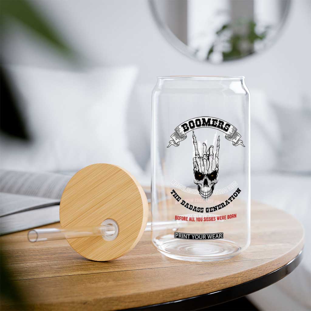 Baby Boomers The Badass Generation Funny Quote Gift Glass Can TS12 Print Your Wear