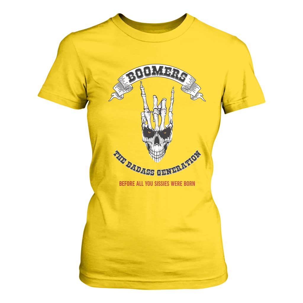 Baby Boomers The Badass Generation Funny Quote Gift T Shirt For Women TS12 Daisy Print Your Wear