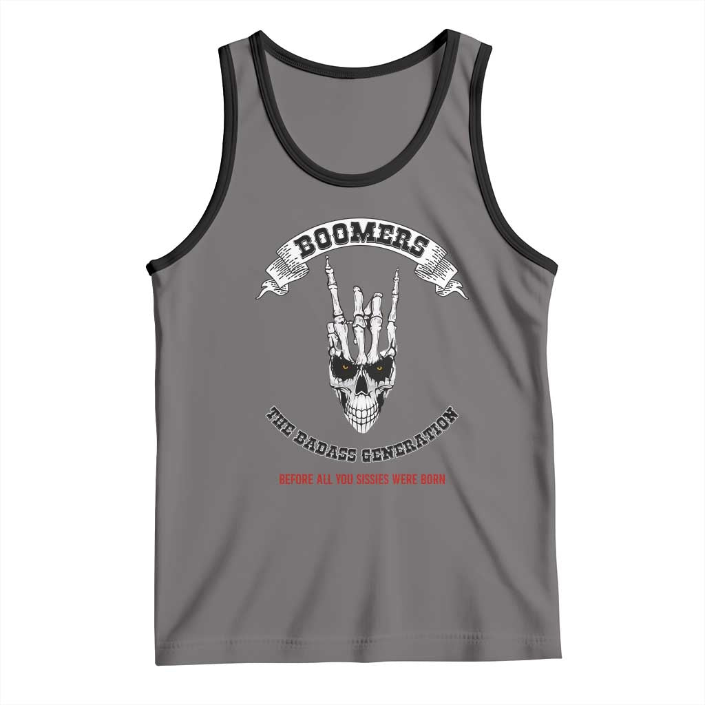 Baby Boomers The Badass Generation Funny Quote Gift Tank Top TS12 Deep Heather Black Print Your Wear