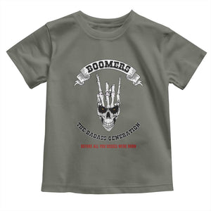 Baby Boomers The Badass Generation Funny Quote Gift Toddler T Shirt TS12 Military Green Print Your Wear