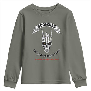 Baby Boomers The Badass Generation Funny Quote Gift Youth Sweatshirt TS12 Military Green Print Your Wear
