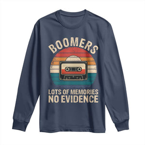 Funny Baby Boomers Lots Of Memories No Evidence Gift Long Sleeve Shirt TS12 Navy Print Your Wear