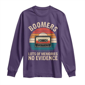 Funny Baby Boomers Lots Of Memories No Evidence Gift Long Sleeve Shirt TS12 Purple Print Your Wear