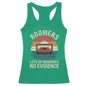 Funny Baby Boomers Lots Of Memories No Evidence Gift Racerback Tank Top TS12 Irish Green Print Your Wear