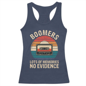 Funny Baby Boomers Lots Of Memories No Evidence Gift Racerback Tank Top TS12 Navy Print Your Wear