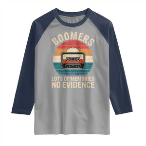 Funny Baby Boomers Lots Of Memories No Evidence Gift Raglan Shirt TS12 Sport Gray Navy Print Your Wear