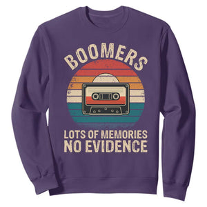 Funny Baby Boomers Lots Of Memories No Evidence Gift Sweatshirt TS12 Purple Print Your Wear