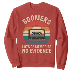 Funny Baby Boomers Lots Of Memories No Evidence Gift Sweatshirt TS12 Red Print Your Wear