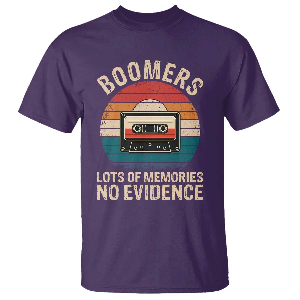 Funny Baby Boomers Lots Of Memories No Evidence Gift T Shirt TS12 Purple Print Your Wear