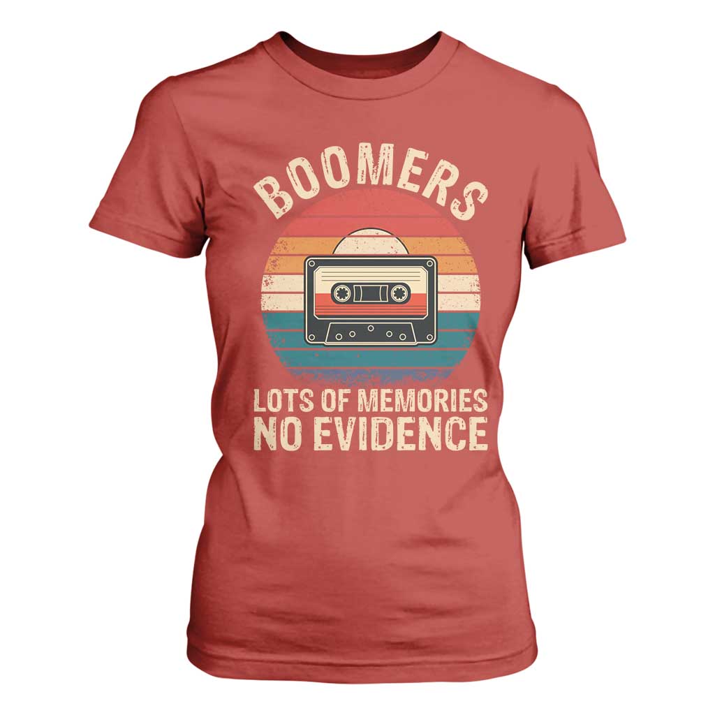 Funny Baby Boomers Lots Of Memories No Evidence Gift T Shirt For Women TS12 Red Print Your Wear