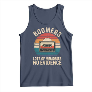 Funny Baby Boomers Lots Of Memories No Evidence Gift Tank Top TS12 Navy Print Your Wear