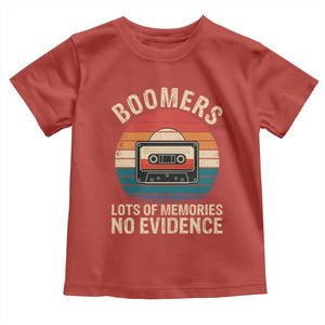 Funny Baby Boomers Lots Of Memories No Evidence Gift Toddler T Shirt TS12 Red Print Your Wear