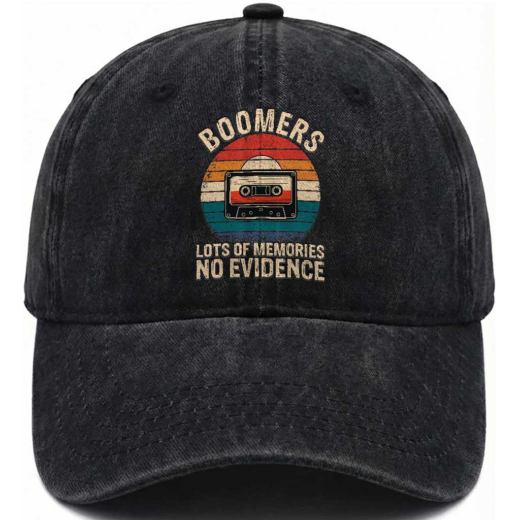 Funny Baby Boomers Lots Of Memories No Evidence Gift Washed Cotton Baseball Cap TS12 Print Your Wear