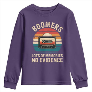 Funny Baby Boomers Lots Of Memories No Evidence Gift Youth Sweatshirt TS12 Purple Print Your Wear