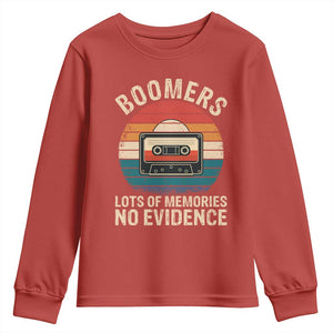 Funny Baby Boomers Lots Of Memories No Evidence Gift Youth Sweatshirt TS12 Red Print Your Wear