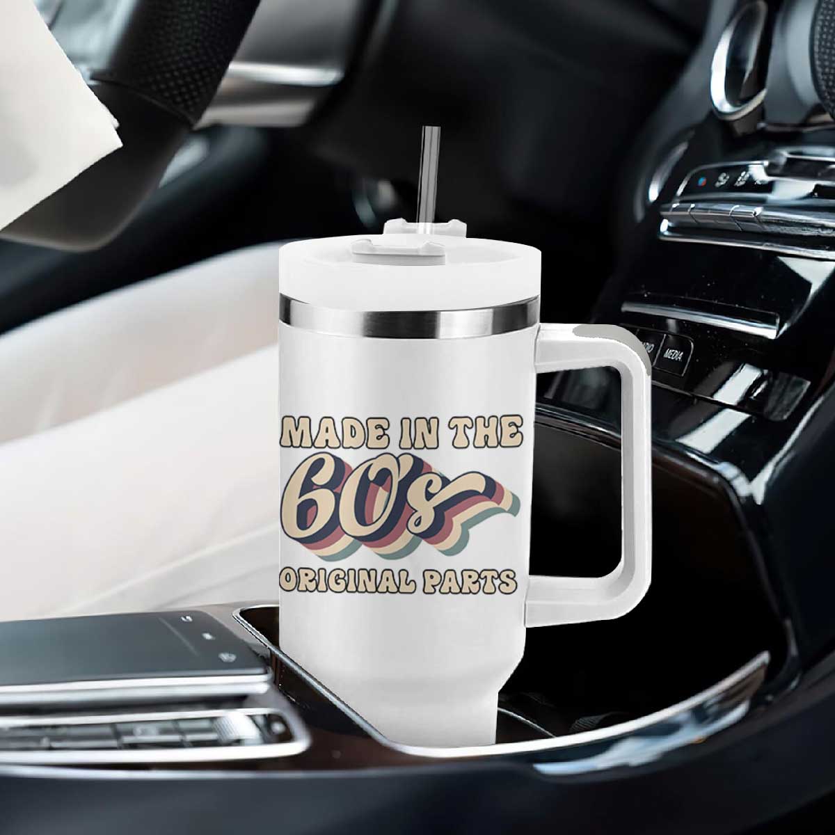 Made In The 60s Original Parts Tumbler With Handle Funny Boomers Birthday Gift TS12 Print Your Wear