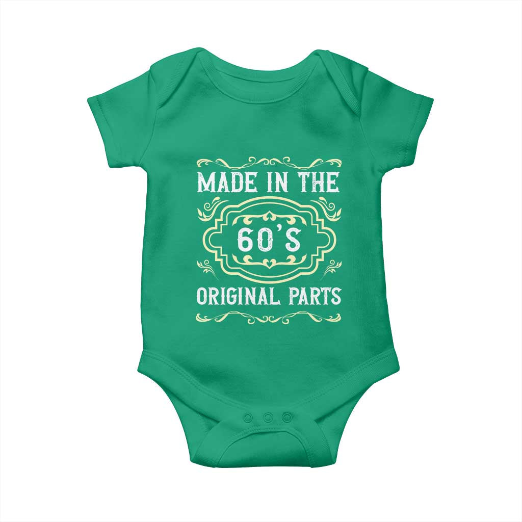 Made In The 60s Original Parts Baby Onesie Vintage Baby Boomer Gift TS12 Irish Green Print Your Wear
