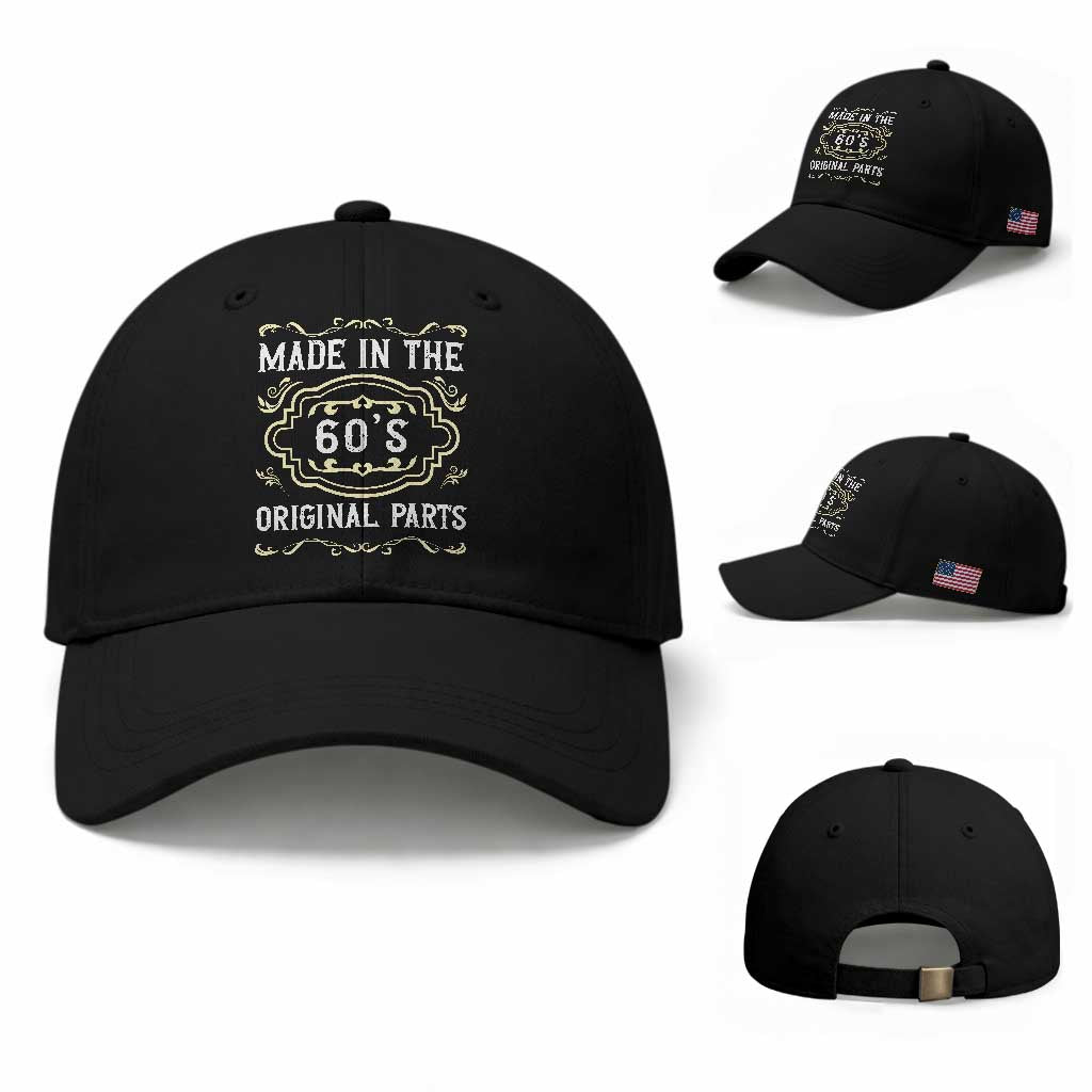 Made In The 60s Original Parts Baseball Cap Vintage Baby Boomer Gift TS12 Baseball Cap Universal Fit Black Print Your Wear