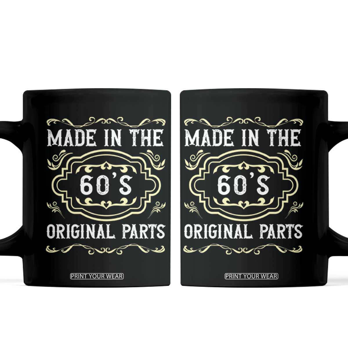 Made In The 60s Original Parts Coffee Mug Vintage Baby Boomer Gift TS12 Black Print Your Wear