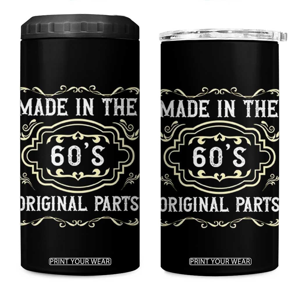 Made In The 60s Original Parts 4 in 1 Can Cooler Tumbler Vintage Baby Boomer Gift TS12 One Size: 16 oz Black Print Your Wear