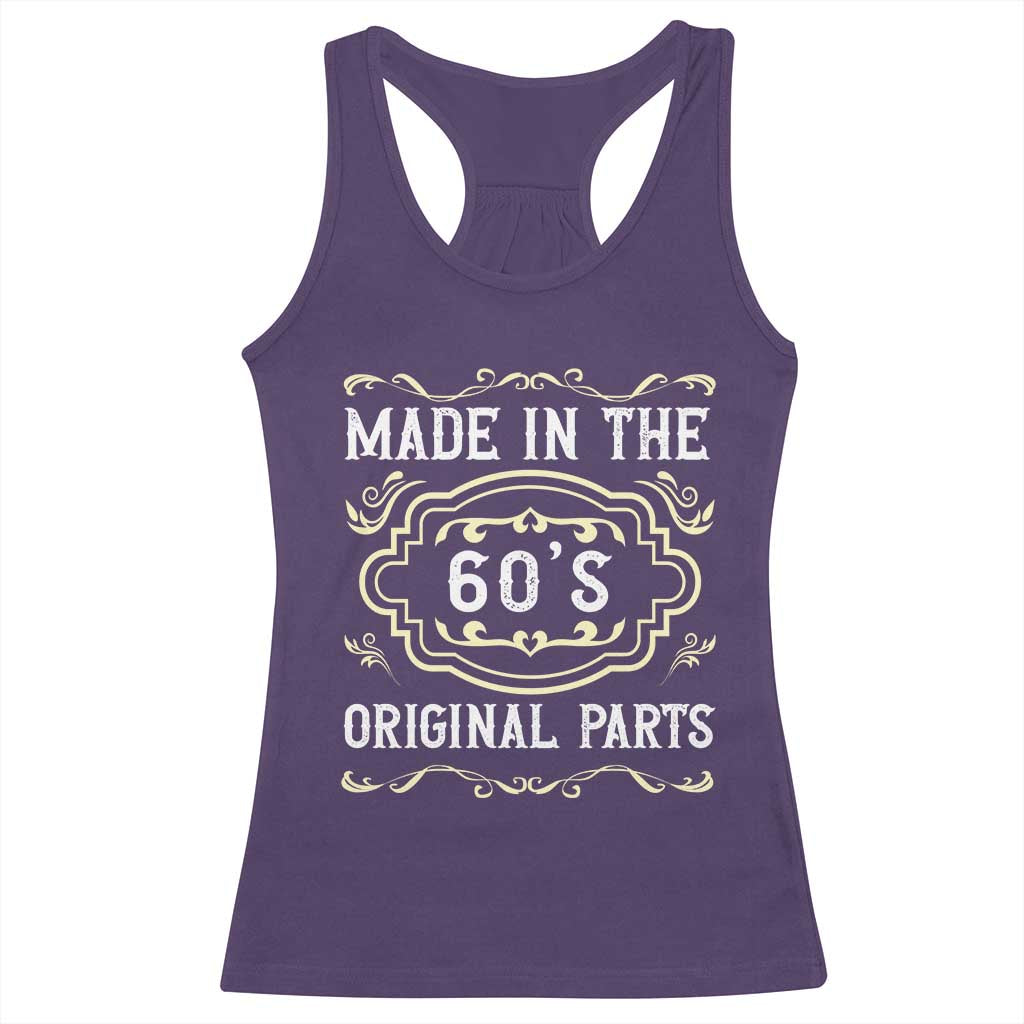 Made In The 60s Original Parts Racerback Tank Top Vintage Baby Boomer Gift TS12 Purple Print Your Wear