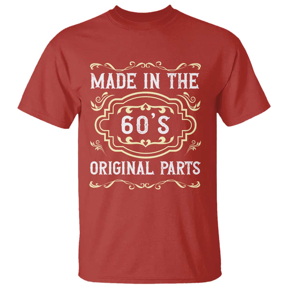 Made In The 60s Original Parts T Shirt Vintage Baby Boomer Gift TS12 Red Print Your Wear