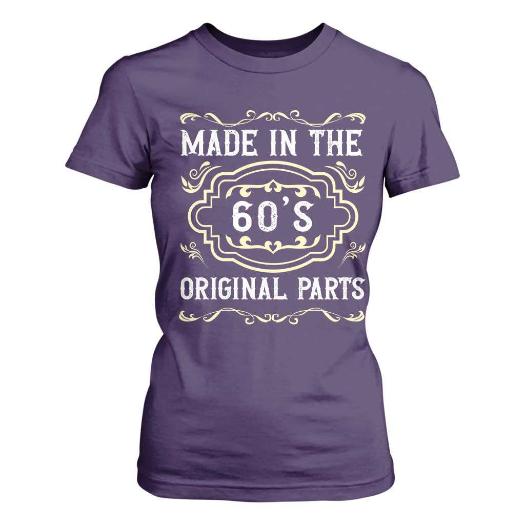 Made In The 60s Original Parts T Shirt For Women Vintage Baby Boomer Gift TS12 Purple Print Your Wear