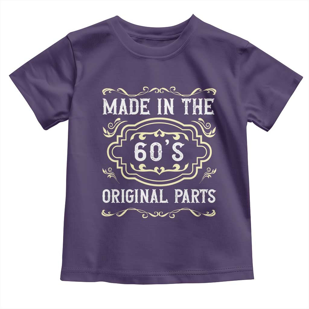 Made In The 60s Original Parts Toddler T Shirt Vintage Baby Boomer Gift TS12 Purple Print Your Wear
