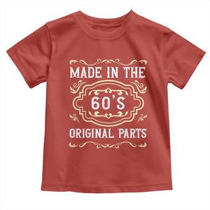 Made In The 60s Original Parts Toddler T Shirt Vintage Baby Boomer Gift TS12 Red Print Your Wear