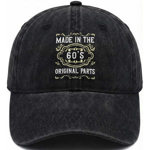 Made In The 60s Original Parts Washed Cotton Baseball Cap Vintage Baby Boomer Gift TS12 Print Your Wear