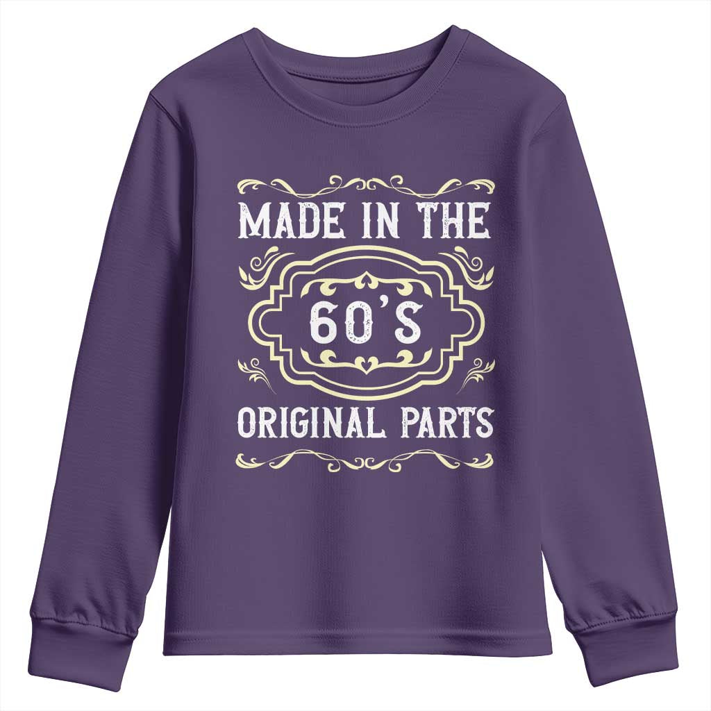 Made In The 60s Original Parts Youth Sweatshirt Vintage Baby Boomer Gift TS12 Purple Print Your Wear